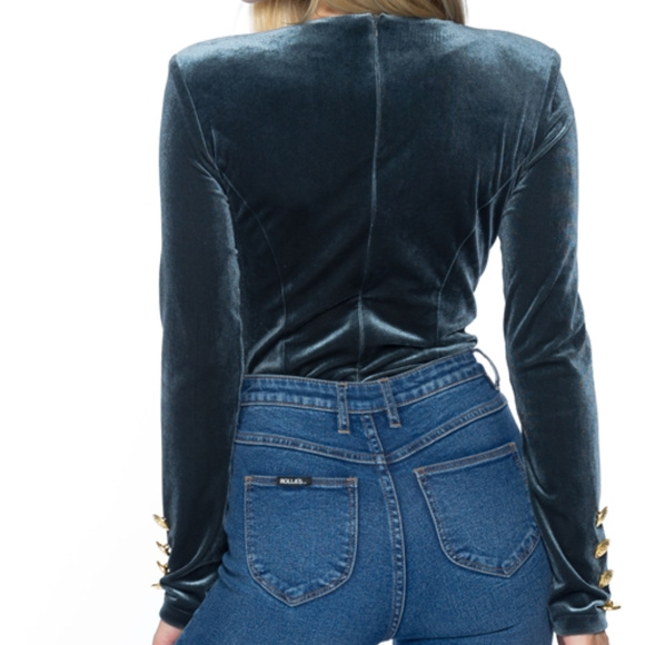 LAST 1 Sassy Velvet Bodysuit - Picture 3 of 4