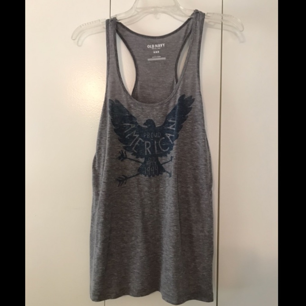 Gray and blue tank top