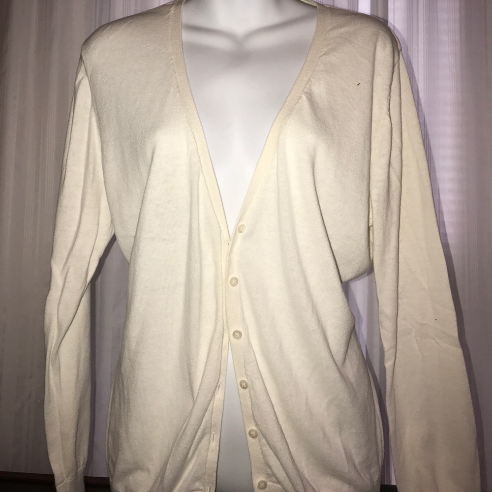 Old Navy White Button Down Sweater