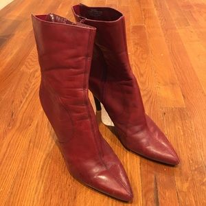 Nine West red leather boots