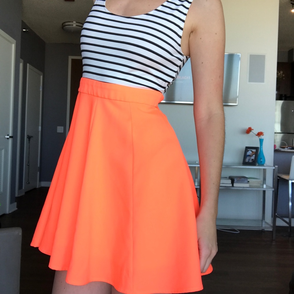 Coral and striped dress from dry goods