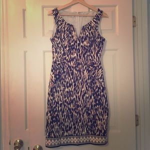 London Times animal print brushstroke dress
