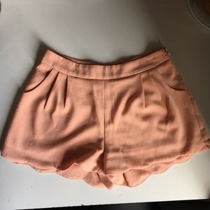 Tobi Peach/light pink Scalloped Shorts