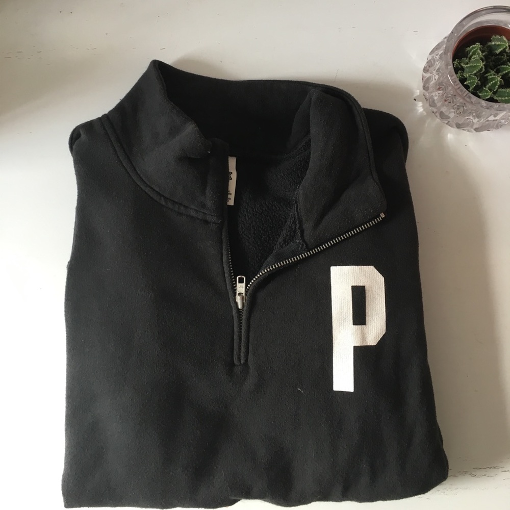 PINK black quarter zip