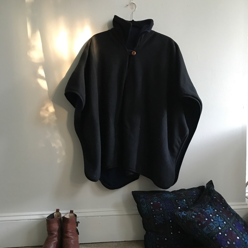 Double sided fleece poncho
