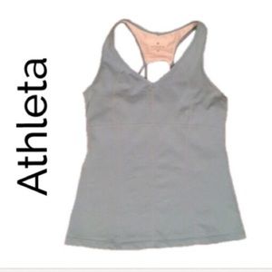 ATHLETA Blue Tank Top Built In Sports Bra Medium