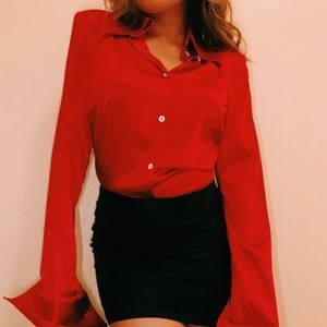 Vintage Dolce & Gabbana red silk body suit
