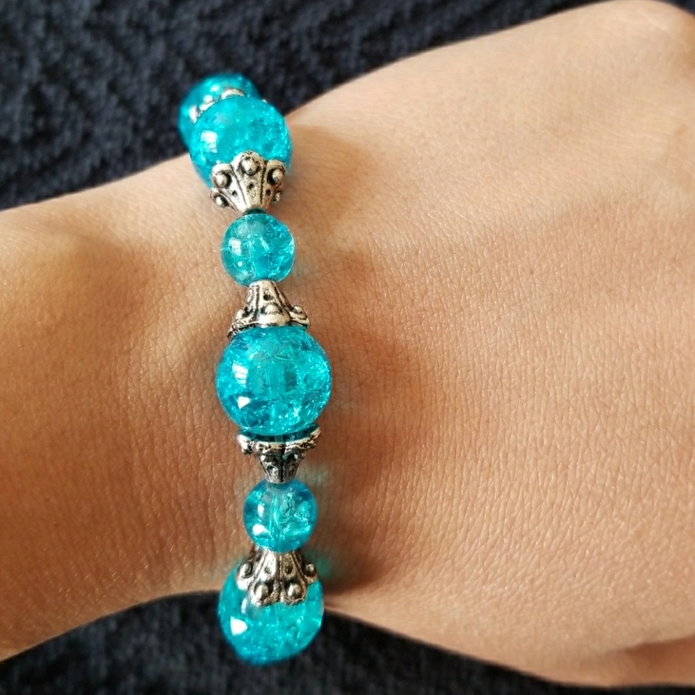 NEW Light blue with silver bracelet