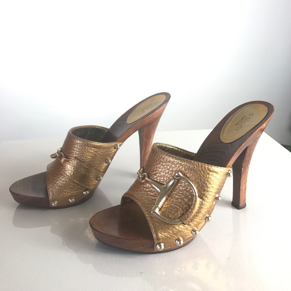 Gucci wood slide sandals