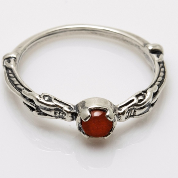 Dragon Ring Sterling Silver w/ Carnelian gem - Picture 2 of 8