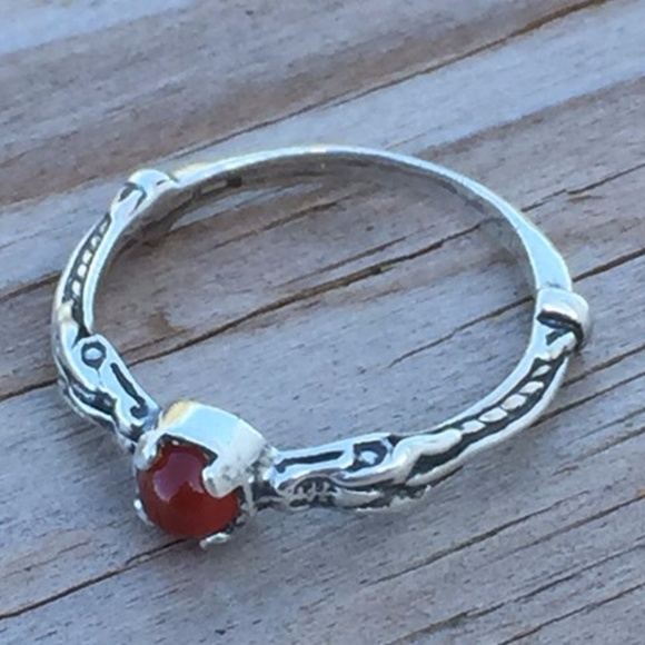 Dragon Ring Sterling Silver w/ Carnelian gem - Picture 3 of 8