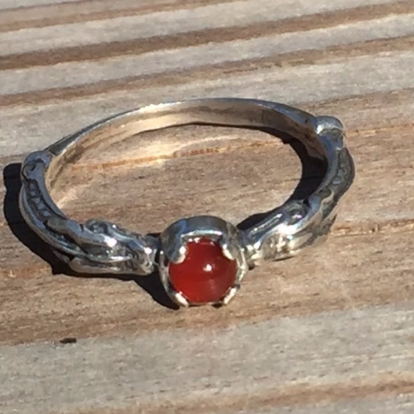 Dragon Ring Sterling Silver w/ Carnelian gem - Picture 4 of 8