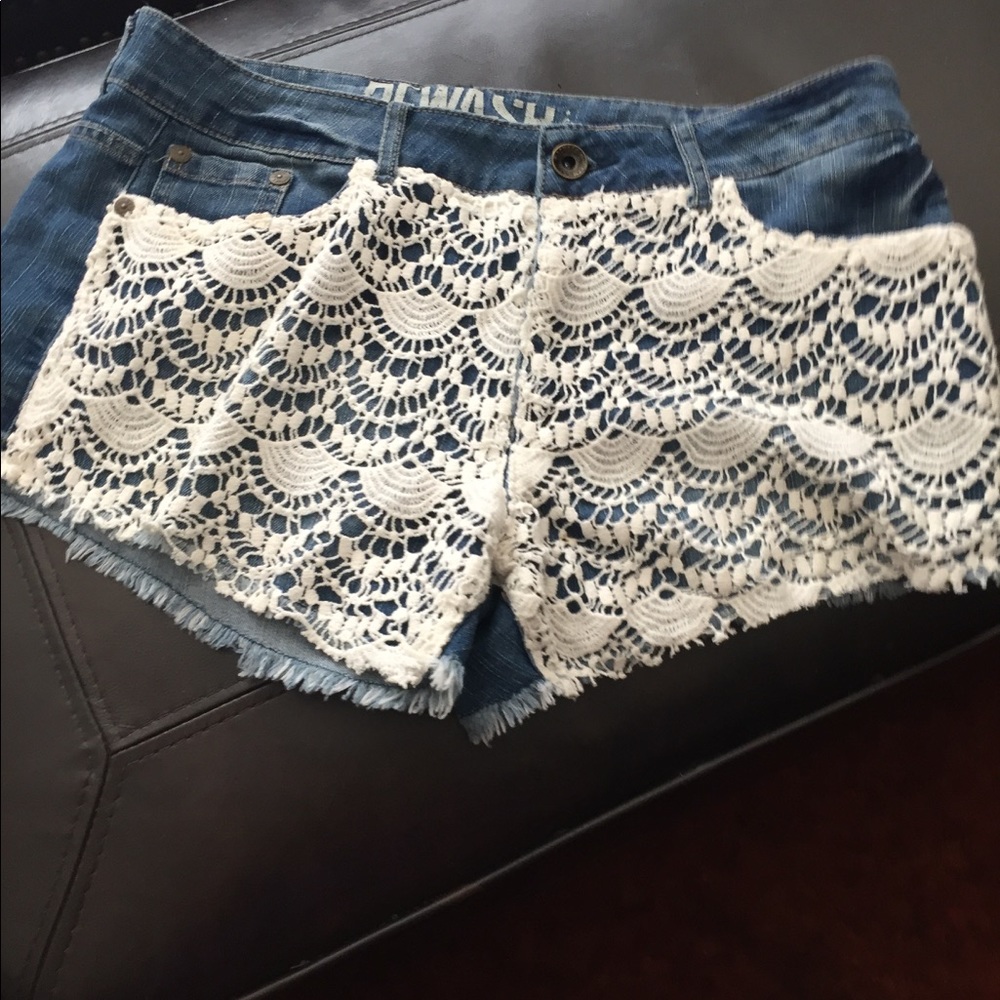 SALE!!! Crocheted Denim Shorts
