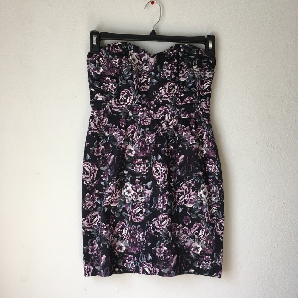 Floral Strapless Dress