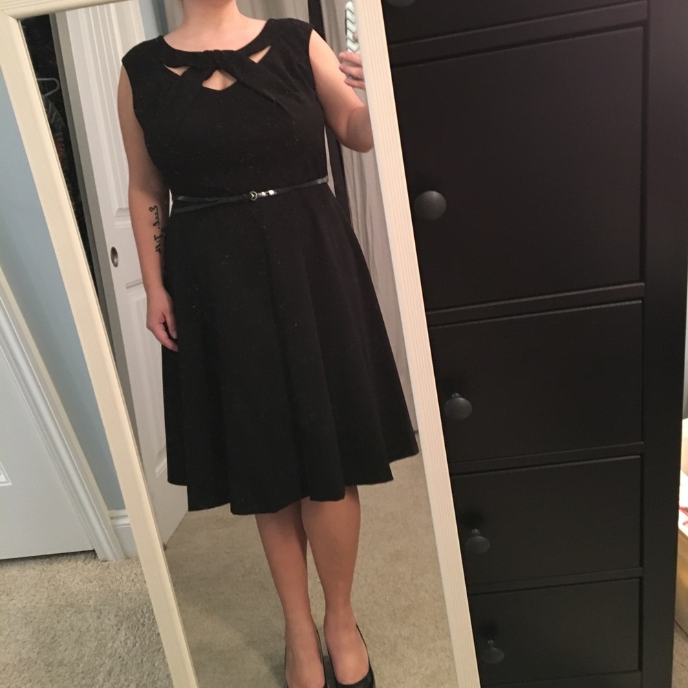 Black Dress with Criss-Cross Front