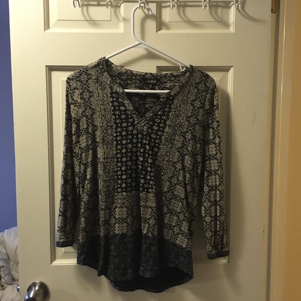 Lucky brand placed scarf blouse