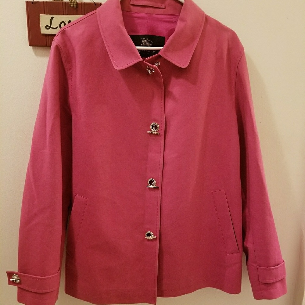 BURBERRY Coat Size X LG. Color PINK w/Silver Clasp