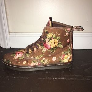 Dr. Martens Brown floral Canvas Shoes