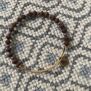 Brown and purple beaded alex and ani bracelet