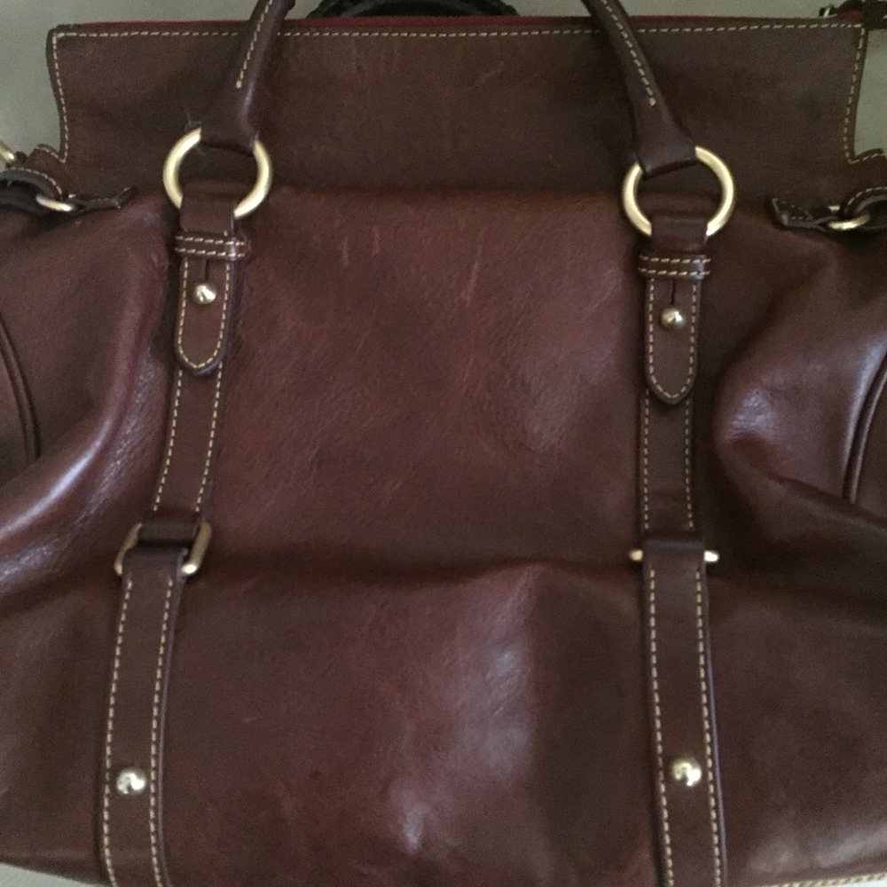 DONNEY & BOURKE LEATHER BAG BURGUNDY BROWN COLOR