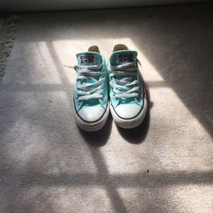 Teal converse low tops