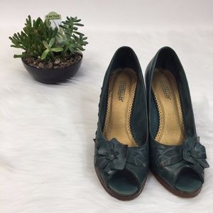 Seychelles Leather Peep Toe Heels