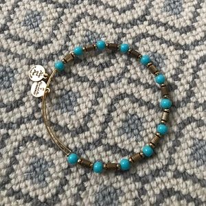 Alex and ani gold and turquoise bracelet