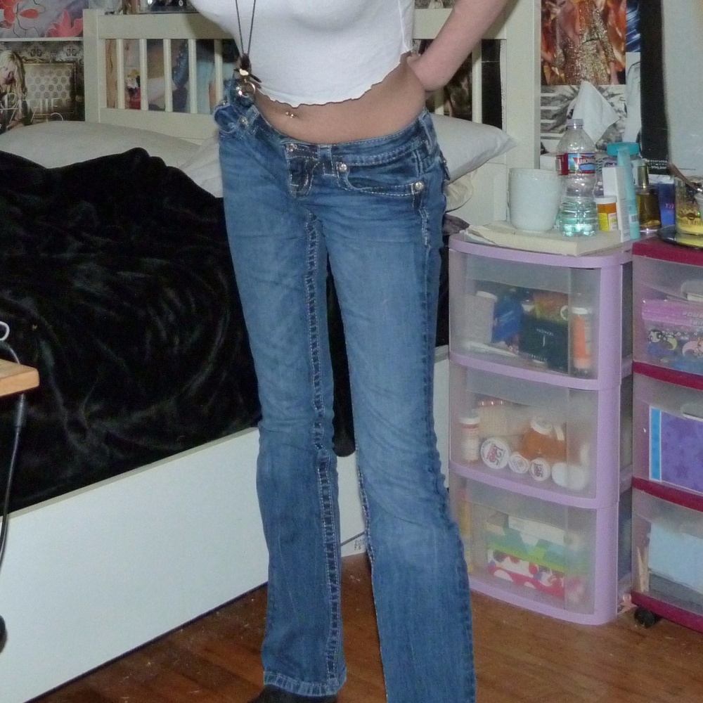 MISS ME Jeans Size 24 - Bootcut, Darkwash