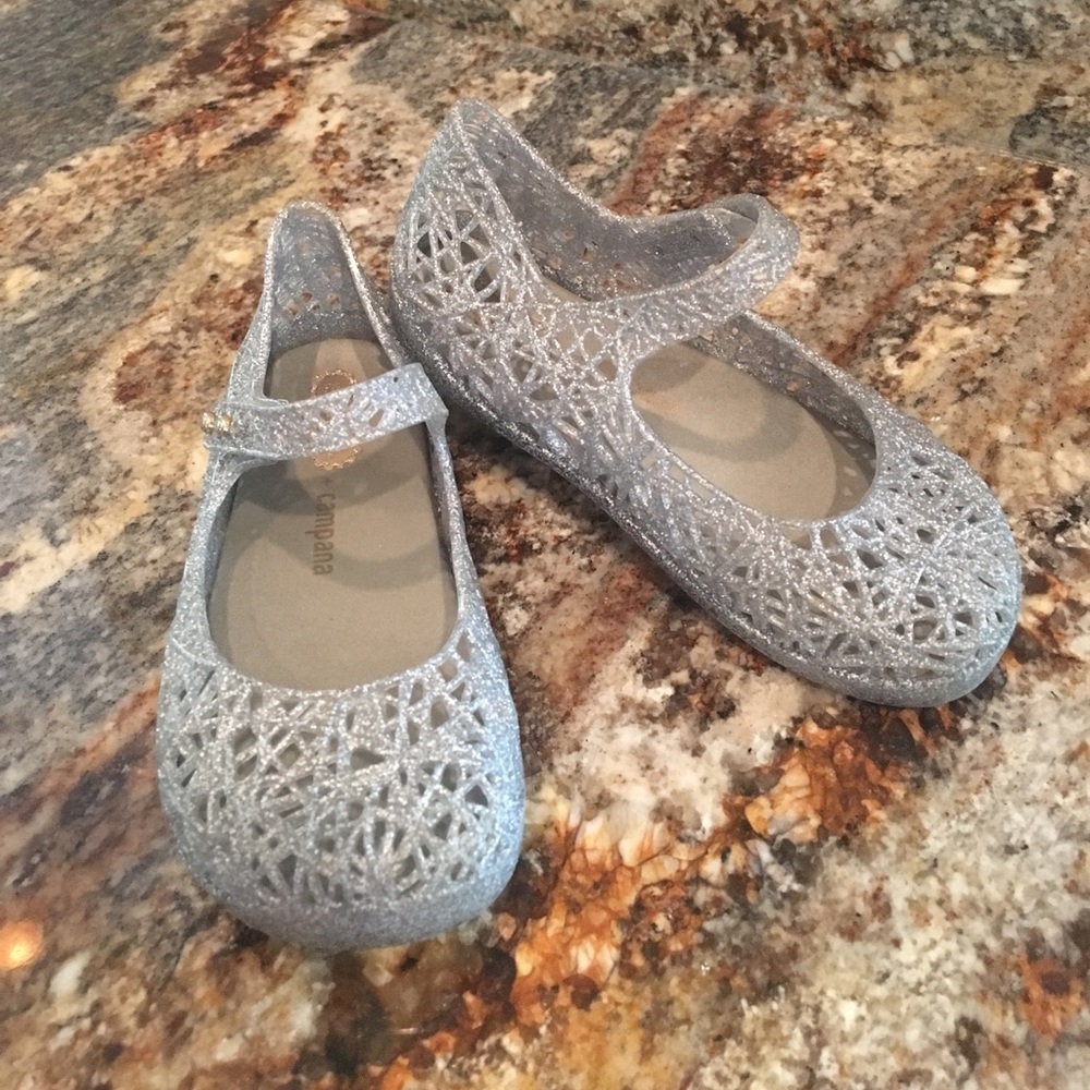 Mini melissa silver shoes