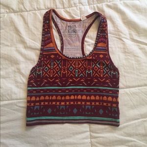 Aztec Patterned Crop Top