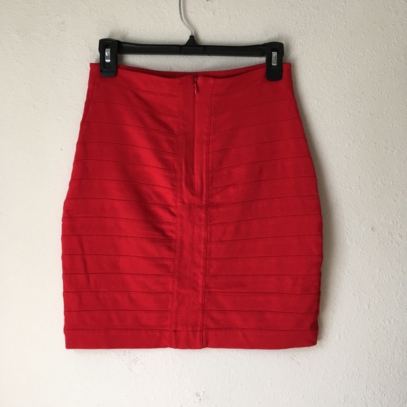 Express Red Mini Skirt - Picture 2 of 5