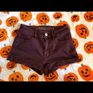 Maroon American eagle shorts