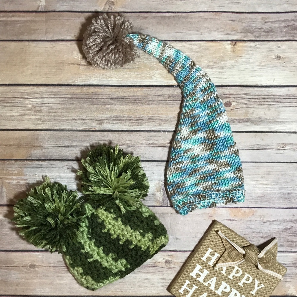 Handmade ADORABLE infant Size 0-3Month Hats Bundle