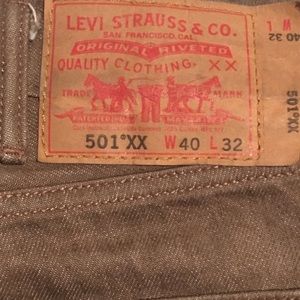 Light Brown Levi Jeans 501XX W40 L32