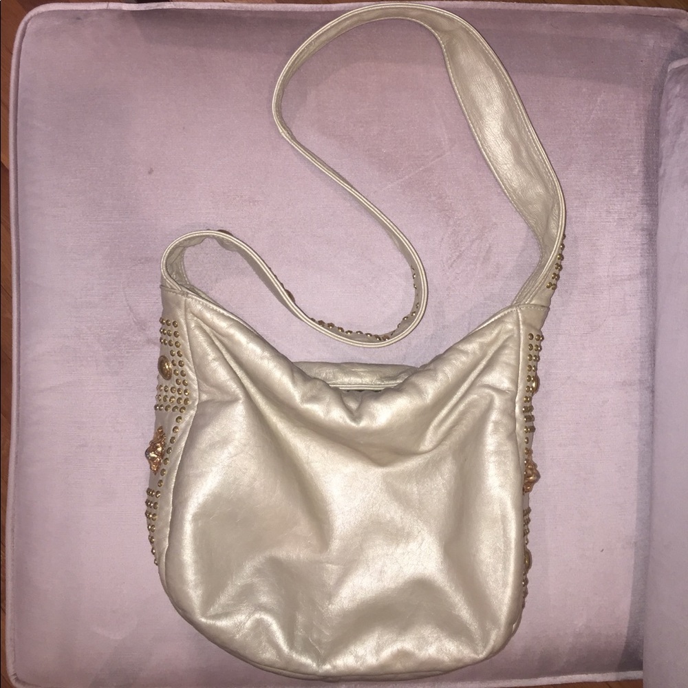 Vintage Gold Cross Body Purse with Lion Hardware