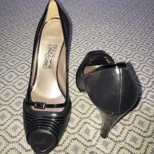 Feragamo black heels
