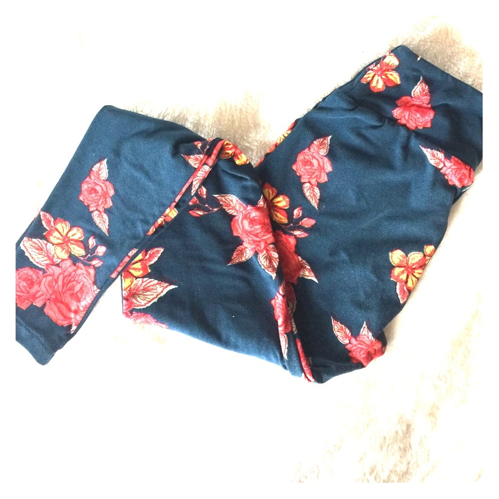 Rose Floral Lularoe OS Leggings