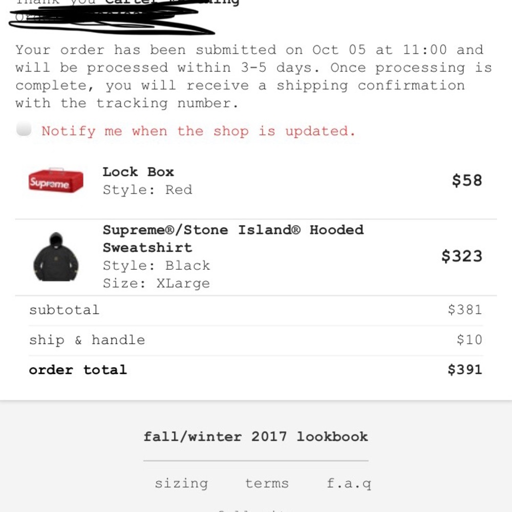 Selling supreme stone island collab