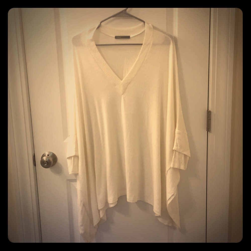 Poncho Style Cream Sweater