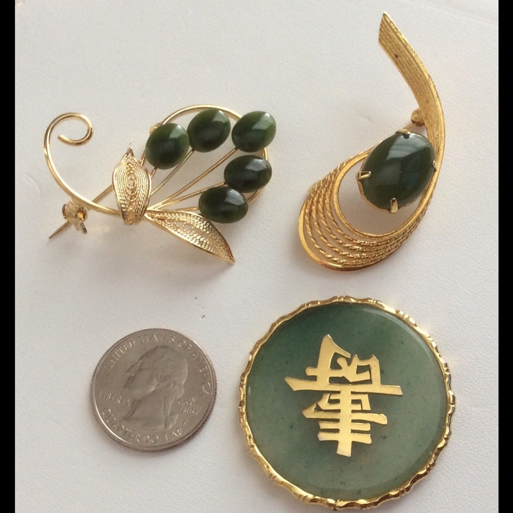 Vintage Jade Brooches