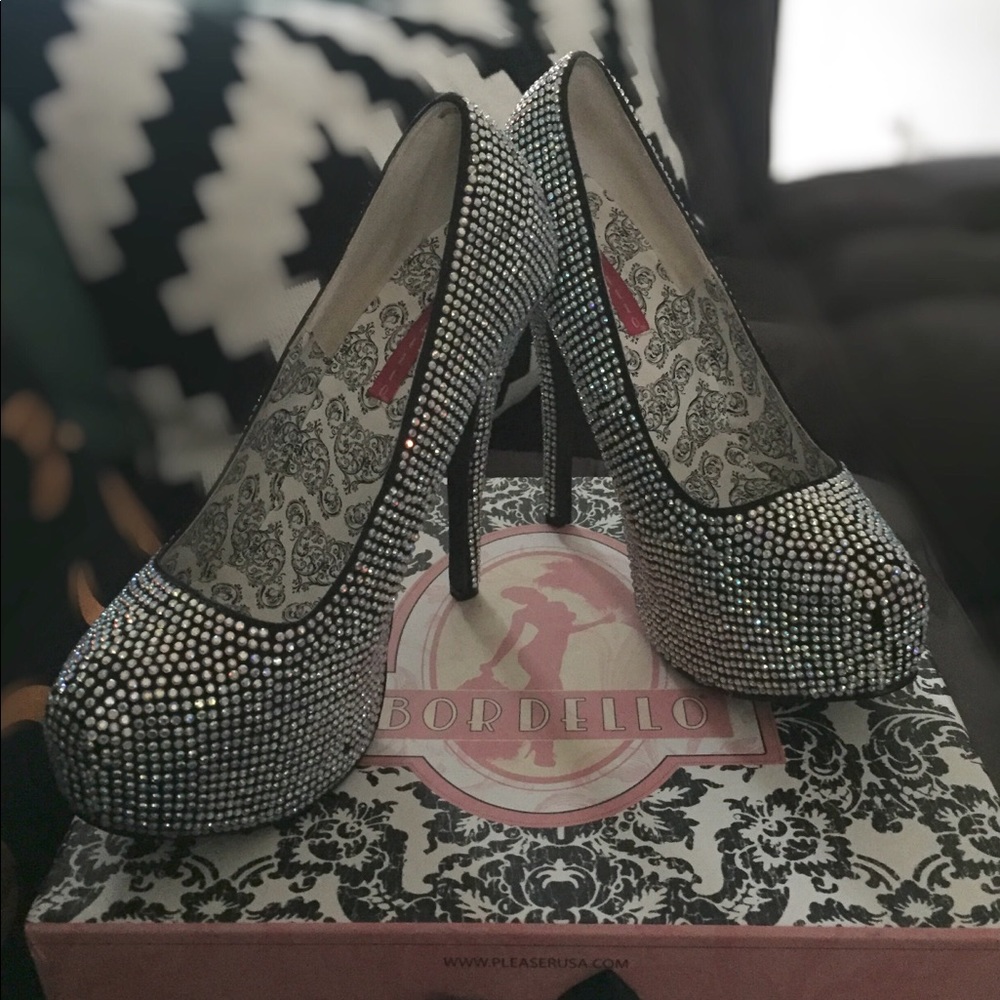 Bordello Swarovski crystal heels
