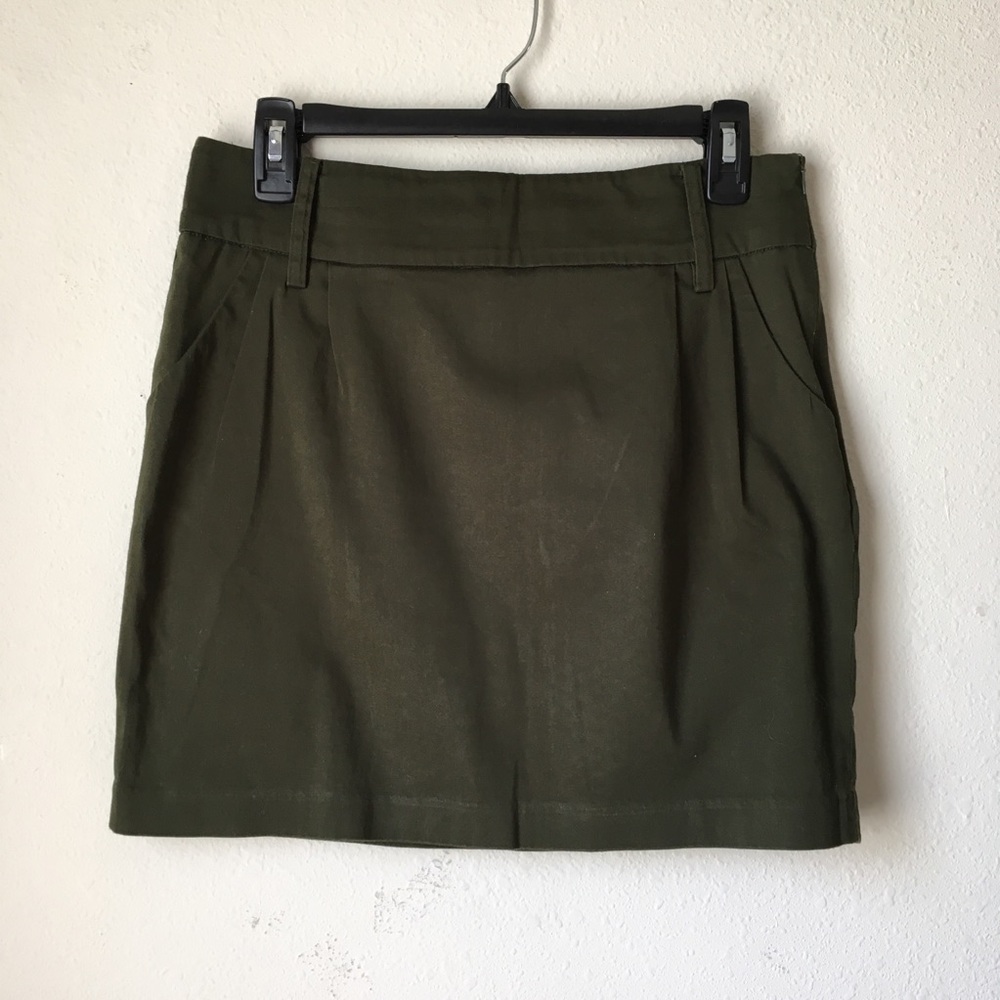 Olive Green Mini Skirt
