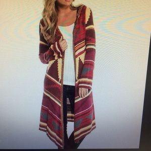 Elan long Aztec sweater with good