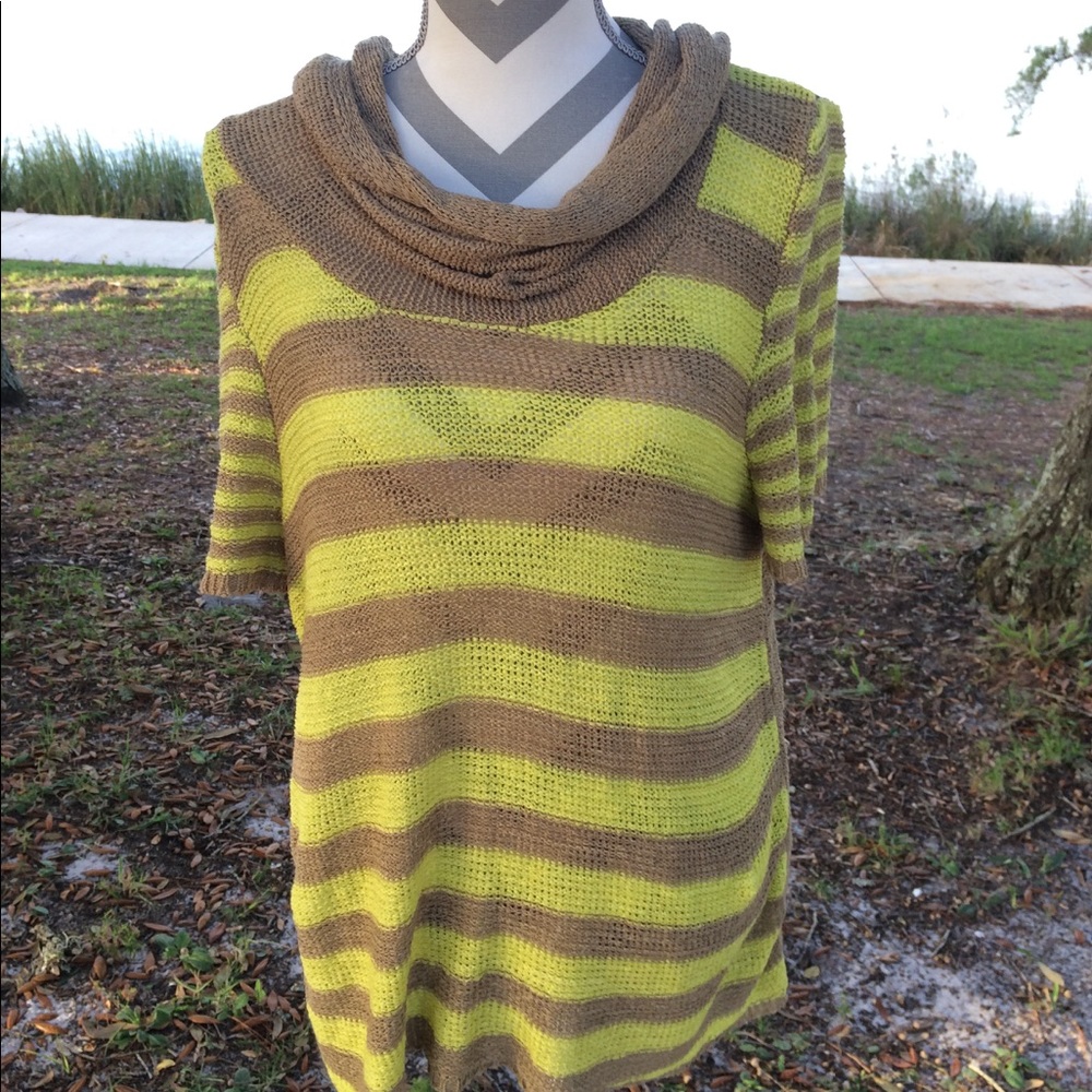 Spence Knit Size L Womans Yellow Brown Stripes