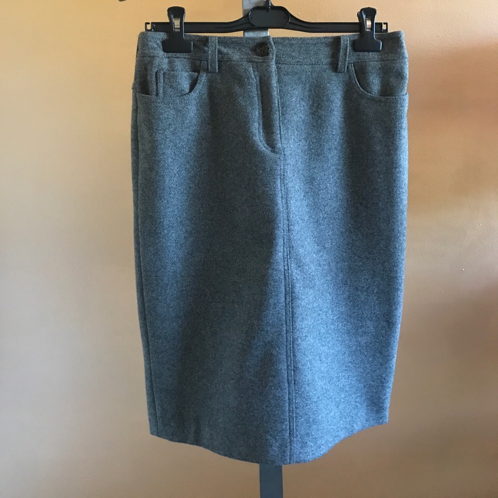 Weekend MaxMara Gray Wool Pencil Skirt Size 8