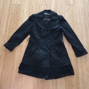 Betsy Johnson Black Trench Coat