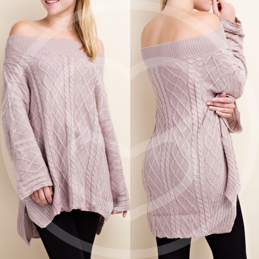 LEELA Hello Fall Knit Sweater - DUSTY PINK