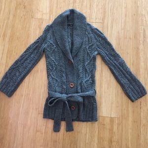 Jcrew Handknit Grey Cableknit Cardigan