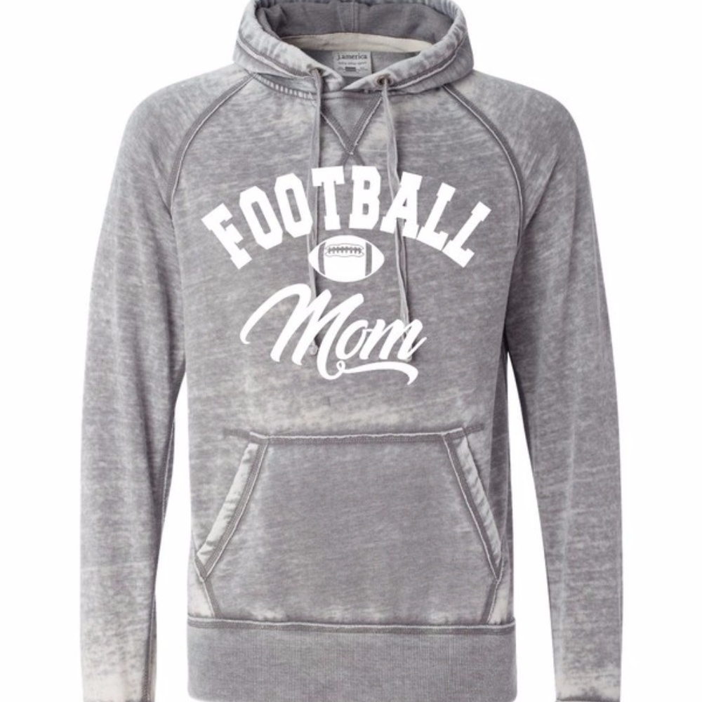 ‘Football Mom’ Favorite Soft Hoodie, Oxford Grey