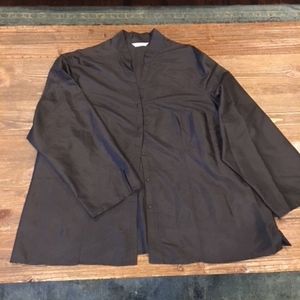 Custom Made Silk Mandarin Blouse in Black